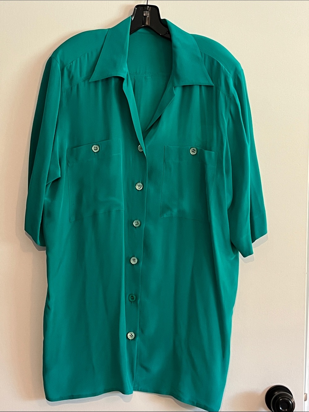 Italian silk green blouse